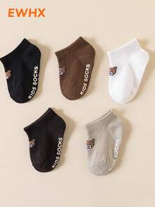 5 Paar 0-6 Monate Baby Antirutsch Socken, atmungsaktive süße Bären Kleinkind Socken, Neugeborenen Socken für Baby Mädchen und Jungen, geeignet für Frühling, Sommer und Herbst - Verschiedenfarbig - Übersicht 2