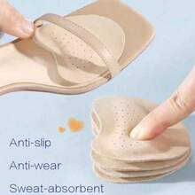 1 Pair Summer Sandal Forefoot Non - Slip Pads Leather Material Sweat - Absorbent Cushion Comfortable Insoles Firmly Adhesive Backing Suitable For Girls Exquisite Versatile Niche Sophisticated Light Classy Minimalist Atmospheric Light Retro - Clear - View 4