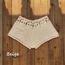 Handmade Crochet Sexy Bikini Beach Shorts Swim Trunks - White - View 9