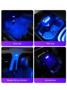 1pc Touch Control Car Ceiling Light, One-Key Lighting For Interior Space, Multi-Function LED Light Source, USB Charging Design, Easy Installation Without Wiring, Compact And Portable - Multicolor - View 8