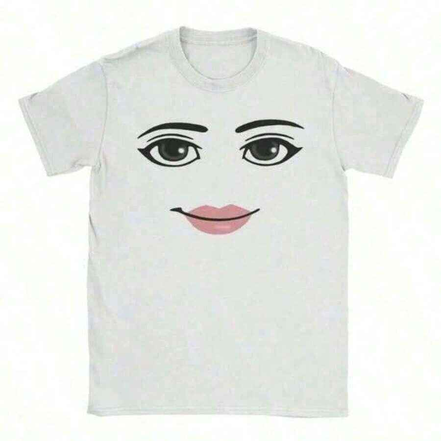 T Shirt Print ,Graphic-Cotton Tees Size Plus, Cartoon Round Neck Short Sleeve, Printed T-Shirt Cotton Plus Size Men's Clothing, High Quality Novelty Robloxs Woman Face Game Meme Graphic T Shirts Men Women Fashion Short Sleeve T-Shirts Unisex Tops ,Y2K,Oversized Shirt Men S-5XL,Summer Tops ,Y2K,Oversized Shirt Men,With Shirt,Summer Tops,Shirt Suitable - trắng - Xem 1