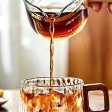 冰川玻璃杯碟套装，日式咖啡杯，冰美式拿铁杯，高品质透明杯，适合拉花和下午茶 - 透明 - 查看 5