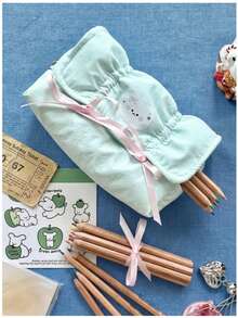 1pc Large Capacity Cat Bow Stationery Storage Bag, Durable Lightweight Polyester Pencil Case, Cute Cartoon Design Pen Pouch With Smooth Zipper, Multi-Pocket Portable Storage Bag For Pens, Markers, Erasers, Rulers, Waterproof And Easy To Clean, Suitable For School, Office, Daily Use, Perfect Gift For Students, Girls, Teenagers On Birthday, Christmas, Graduation - Multicolor - View 12