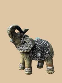 1 pieza Escultura de elefante hecha a mano, estilo vintage bohemio, adecuada para el hogar, oficina, sala de estar, dormitorio, estantería, escritorio, entrada, repisa de la chimenea, decoración, regalo único para amantes de los elefantes, inauguración de la casa, boda, cumpleaños - elefante - Ver 14