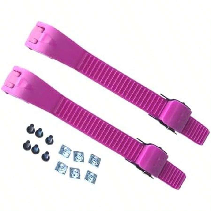 Alemon 2 Pieces Replacements Inline Roller Skating Shoes Energy Strap With Screws Nuts Skates Buckles Accessory,3 Colors Black Blue Pink - White - View 1