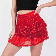 New Sequined Mini Skirt For Nightclub Party - Black - View 2