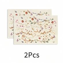 1pc Floral Print Linen Placemat, Breakfast Mat, Coffee Coaster, Bowl Pad, Kitchen Accessory, Easy To Clean Dining Mat, Suitable For Home, Restaurant, Dining Decor, Holiday Gift, Gift For Friends, Multi-Piece Set - Multicolor - View 15