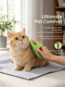 1 pieza/Cepillo para aseo y baño de mascotas con cerdas de silicona suaves - Uso en seco y húmedo, herramienta de masaje y eliminación de pelo muerto para perros y gatos/La herramienta de baño relajante definitiva para mascotas - Cerdas cónicas de silicona suave para una experiencia de aseo y baño sin dolor - Ver 8