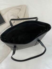 Bolso de mano de gran capacidad para mujer, nueva llegada de bolso de hombro versátil y de moda para ir al trabajo - Negro - Ver 4