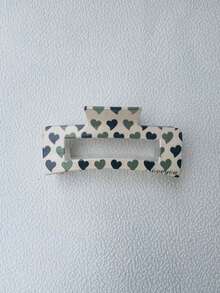 3pcs Heart Print Square Hair Clips, Women's Hair Accessories, Mother's Day Gift - Hair Claw - View 6