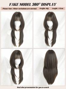 NAMM Brown Princess Cut &Jellyfish Wig For Women 22 Inch Highlight Layered Wig With Bangs High Quality Synthetic Fiber Hair For Daily Wear ,Girls Cosplay Wear - Theme Parties Use (Social Media Photo Sharing ) - Brown - View 6