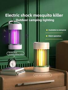Nueva lámpara repelente de mosquitos UV conveniente, lámpara repelente de insectos silenciosa para interiores, modo de doble alimentación (alimentada por USB), luz UV, diseño cilíndrico blanco, repelente de mosquitos físico, control de plagas domésticas, mata moscas de restaurante, repelente de mosquitos, control de plagas domésticas, mata insectos altamente eficiente - A - Ver 2