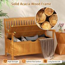 107cm Garden Storage Bench 2 Seat Patio Loveseat 125L Storage Box Outdoor - Default - View 5