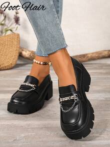 Giày nữ Foot Flair kiểu Mary Jane đế cao, gót vuông dày, quai ngang mắt cá chân, phong cách Y2K Goth Lolita Oxford cổ điển, thoải mái, phù hợp với đồng phục học sinh. - Màu đen mờ - Xem 5