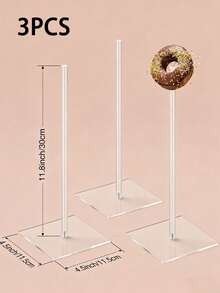 1pc/3pcs Acrylic Donut Stand - Elegant Wedding, Birthday Party Dessert Table Display Stand, Suitable For Showcasing Donuts, Cupcakes And Pastries, Sturdy Base Donut Display Rack - Square Bracket - View 7