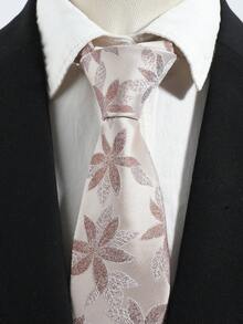 1pc Men's Fashion Casual Leaf Pattern Handmade Necktie, Suitable For Business, Banquet, Formal Wear, Wedding, Campus Gathering - Multicolor - View 4