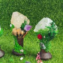 Đồ trang trí bằng pha lê thủ công thuộc bộ sưu tập Forest Series, làm từ thạch anh trong suốt tự nhiên/vàng anh đào/fluorite xanh/thạch anh tím, tượng rêu trang trí bàn thờ phong cách Boho Witchy cho nhà cửa. - nhiều màu - Xem 3