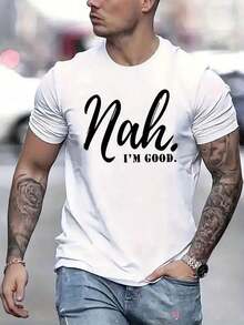 Men's Casual T-Shirt - 白色 - 查看 2