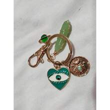 1pc Natural Stone Green Quartz Evil Eye Planet Moon Sun Turquoise Pendant Keychain Bag Charm Decor Light Versatile Minimalist Atmospheric Retro Small Gift For Daily Use Car Accessories School Cute Goth Y2k Bag Charms Lanyards With Id Holder Christm - 多色 3 - 查看 6
