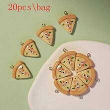 10 buah Liontin Pizza Datar 2D Resin Lucu, Hiasan Makanan Kartun untuk Pembuatan Perhiasan - pizza - View 14