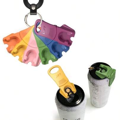 1pc/6 Pack 6 Colors Soda Can Opener & Soda Can Lids, Drink Protector Caps,Suitable For Parties, BBQ, Camping, And Travel.