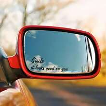 Car Decoration Small Stickers, Text "Smile, It Looks Good On You" Decoration Stickers, Beautiful Decoration Stickers For Car Mirror Decoration, Phone Back Panel Decoration, Home Mirror Decoration - Sticker - View 2