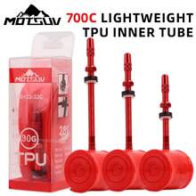 MOTSUV 超轻 TPU 公路自行车内胎，700c 23-32C，法式气嘴，铝合金气嘴杆 - 紅色 - 查看 7