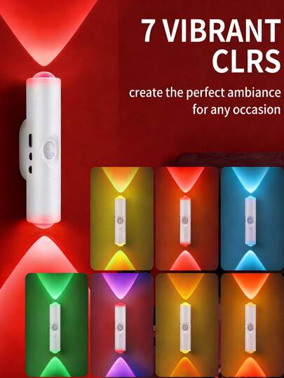 [LED Smart Sensor Wall Lamp]This Is A Magnetic Double-Head Wall Lamp With Adjustable Brightness And Color Functions. It Features Seven Dazzling Modes Of Lighting And Is Equipped With A Rechargeable USB. It Is Available In 1/2/4 Specifications For Packaging. It Also Comes With An RGB Night Light. It Is Highly Suitable For Room Lighting In Bedrooms, Corridors, Staircases, And Offices. It Has An Intelligent Lighting Function, Gradient Ambient Light, And Magnetic Step Lamp. It Is Suitable For Bedside, Desks, Wardrobes, And Emergency Purposes.