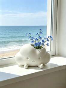 1/3 piezas Jarrón con forma de nube creativa, maceta mini con diseño de nube linda, maceta pequeña con cara sonriente para suculentas y decoración de escritorio, decoración para el hogar y la oficina - multicolor - Ver 3
