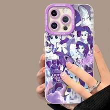 Collage con temática de ponis morados y blancos de Rarity.funda de teléfono Fundas compatibles con ,Apple,VIVO,OPPO,,, y Honor.Fabricadas en silicona TPU,ofrecen protección contra golpes y caídas. - Blanco - Ver 4