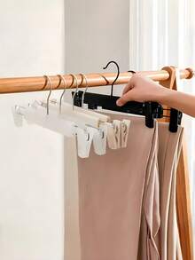 360° Rotating Plastic Non-Slip Pants Clips, Adjustable Strong Clamps, Thin & Space-Saving, Rust-Proof Reusable Design For Jeans, Pants, Skirts And Socks, Suitable For Wardrobe And Clothes Rack - Multicolor - View 9