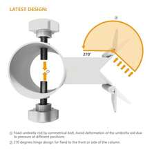 Soporte para sombrilla de acero inoxidable soporte para sombrilla de patio resistente se adapta a paraguas de hasta 2 pulgadas base para sombrilla de patio se puede montar en una superficie plana - Blanco - Ver 5