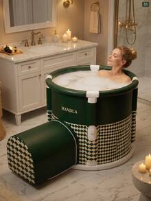 1pc Portable Foldable Bathtub - Independent Soaking Tub For Small Spaces, Odorless And Easy To Store, Suitable For Travel And Holiday Gifts - Bathroom Essential - A - View 3