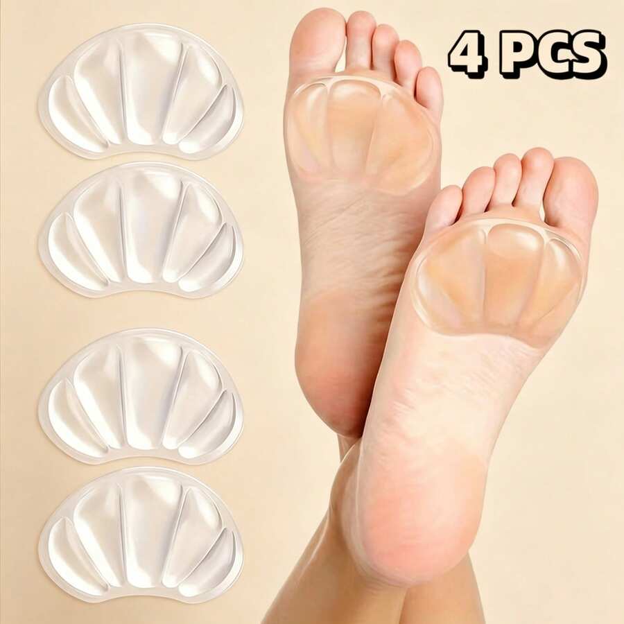 4 miếng lót gót giày silicon trong suốt, chống ma sát, chống trượt, dày dặn cho giày cao gót. - Trong sáng - Xem 1