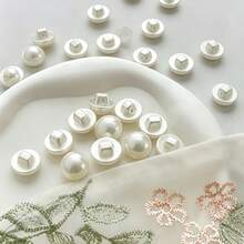 100pcs Mushroom Pearl Buttons, Round Decorative Buttons Suitable For Shirts, Cardigans, Cheongsam, Hanfu, DIY Sewing Clothing Accessories - 100pcs - View 5