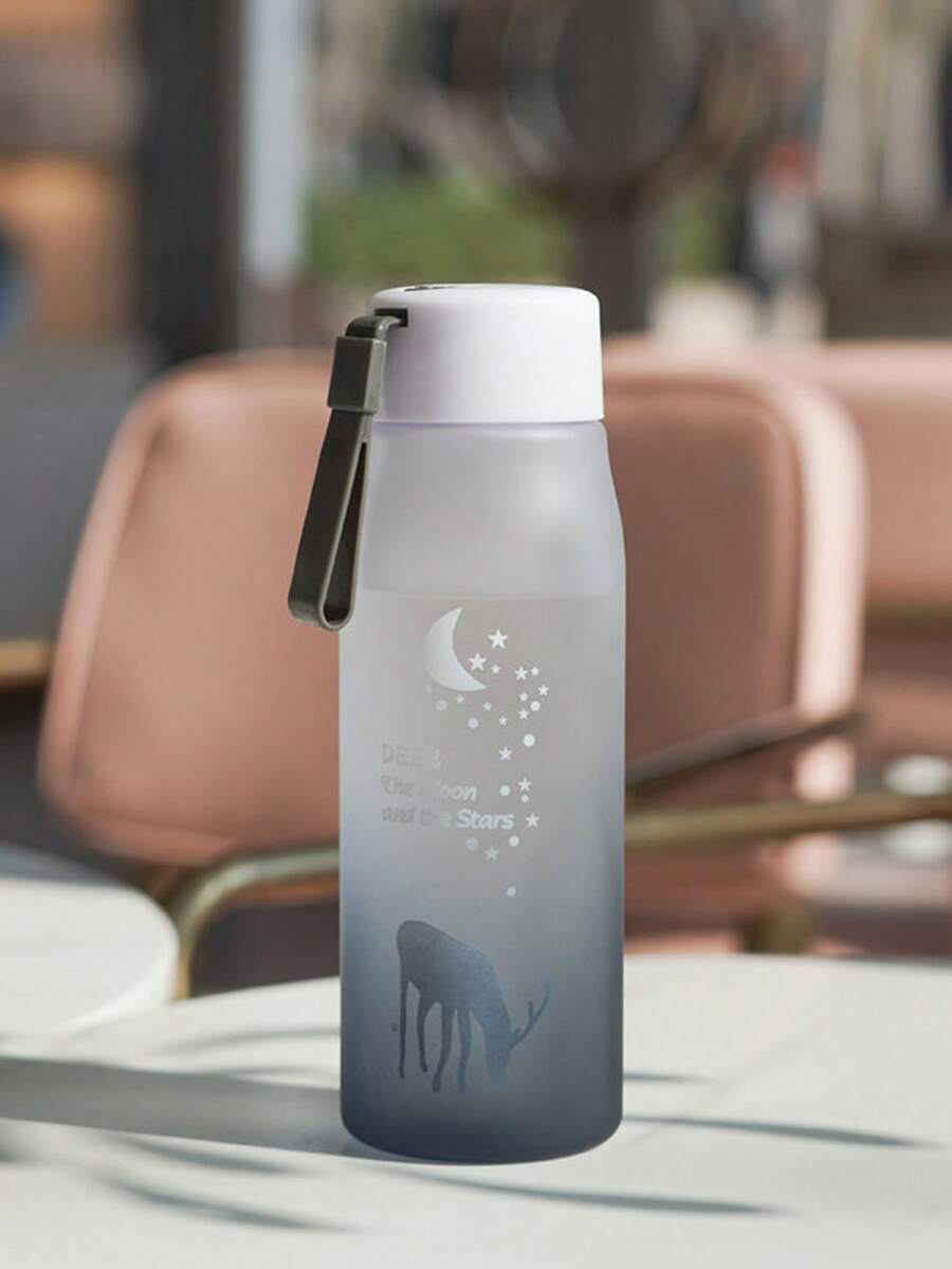 1个500毫升塑料手持水瓶，鹿图案圣诞杯 - 彩色 - 查看 1