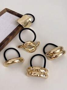 7/6/5/1 Piece Set Metal Simple Cold Style Personalized Hair Tie - Multicolor - View 2