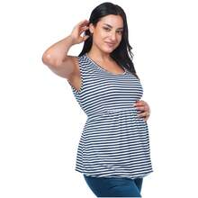 XAZY Striped Youthful Maternity Top - Azul Marino - View 6