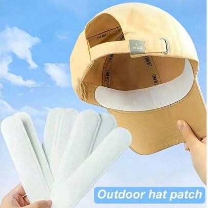 20pcs Disposable Sweatband Pads, Anti-Stain Hat Liners, Summer Outdoor Hat Sweat Absorbing Stickers, Casual Portable Travel Outdoor Accessories, Travel Hotel Necessities, Outdoor Essentials, Bathroom Accessories, Beach Travel Disposables