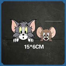 Warner Bros 1pc Tom And Jerry Car Exterior Decal Sticker, Cartoon Jerry Mouse Gas Tank Cover Sticker, Car Sun Shade Anti-Scratch Exterior Accessory, Suitable For Car Body Sticker, Car Door Sticker, Full Car Wrap, Trunk Lid, Engine Hood, Creative, Perfect Gift Choice For 10 Holidays - A - View 13
