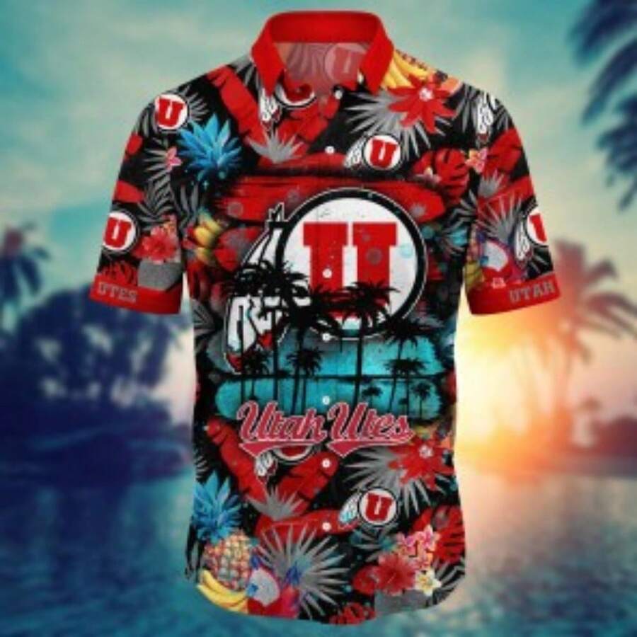 Utah Utes Flower Hawaii Shirt For Fans Ver 34 - Multicolor - View 1