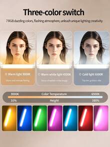 Rechargeable LED Neck Light With RGB Effects, Soft Lighting For Live Streaming And Selfie Photography, RGB LED Handheld Light For Selfie, Live Streaming, Video Shooting, Outdoor Night Scenes And Ambient Lighting - Type a - View 13