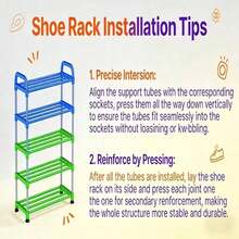 6-Tier Large Capacity Shoe Rack, Sturdy Metal And Plastic Shoe Organizer, Space-Saving Multi-Layer Storage Shelf For Entryway, Bedroom And Closet - 黑色 - 查看 8