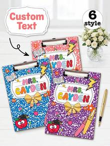 1pc Customized Personalized Teacher, Teacher Gifts, Back To School, Custom Clipboard With Teacher Name, School Supplies, New Teacher Gift, Personalized Gifts, Holiday Decorations, Office Decor, Father's Day Gift, Teacher Appreciation, Thoughtful Gift - Multicolor - View 5