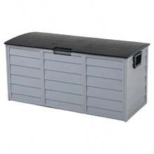 290L Large Garden Tool Storage Box, Plastic Tool Box, Lockable With Strong Hinges, Suitable For Tool Organization In Yard/Garden/Storage Area - 112CMx49CMx54CM-black Lid - View 9