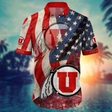 Utah Utes  Flower Hawaii Shirt For Fans Ver 10 - 彩色 - 查看 2