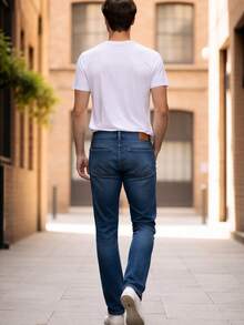 PANTALON DE MEZCLILLA COMODO Y FRESCO EN 2 ESTILOS DIFERENTES APTO PARA CUALQUIER TEMPORADA - azul real - Ver 2