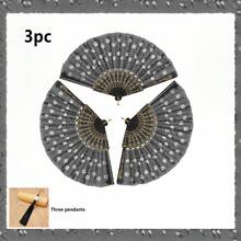 3把/手工蕾丝花纹折扇。适合派对和聚会等场合。 - 彩色 - 查看 10