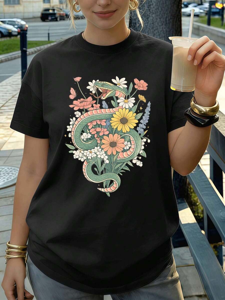 Women T-Shirts - Black - View 1