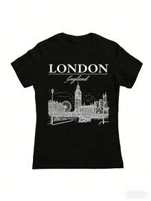Social Collective London Tm Graphic Cotton Ladies Fitted-Shirt100% Comfortable Cotton Unisex Comfortable Retro Cotton T-Shirt-K91 - 黑色 - 查看 15